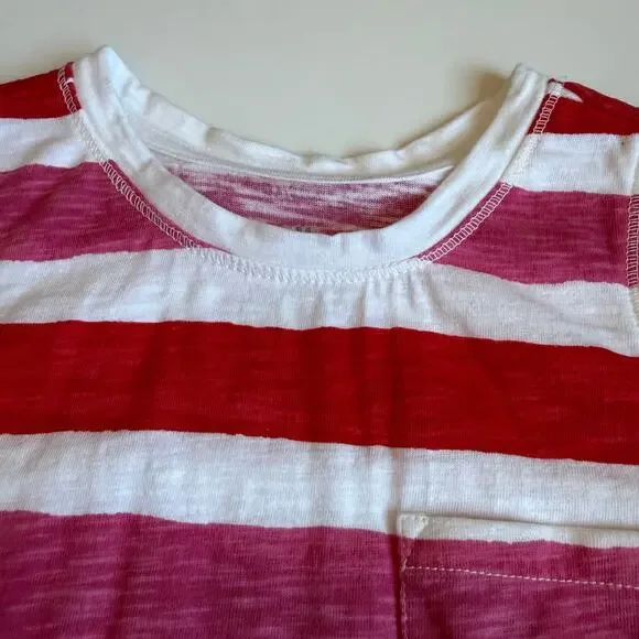 Primary Kids Pink Red Striped Cotton Tank Top Girls 8-9 - Picture 6 of 8